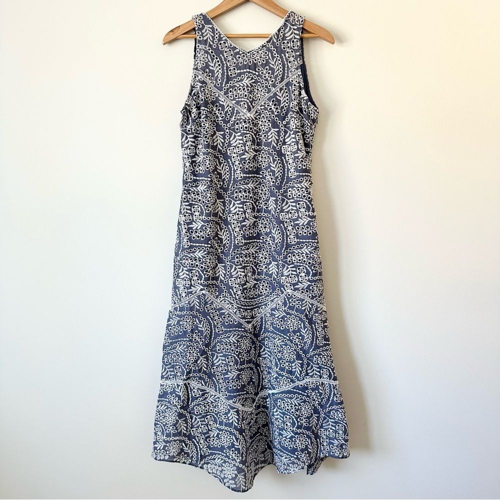 NWT Sundance Marceline Eyelet Midi Blue Boho Dress Small